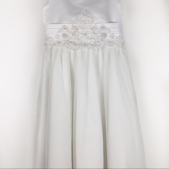 Alfred Angelo Beaded With Train Flower Girl Dress - Picture 6 of 15